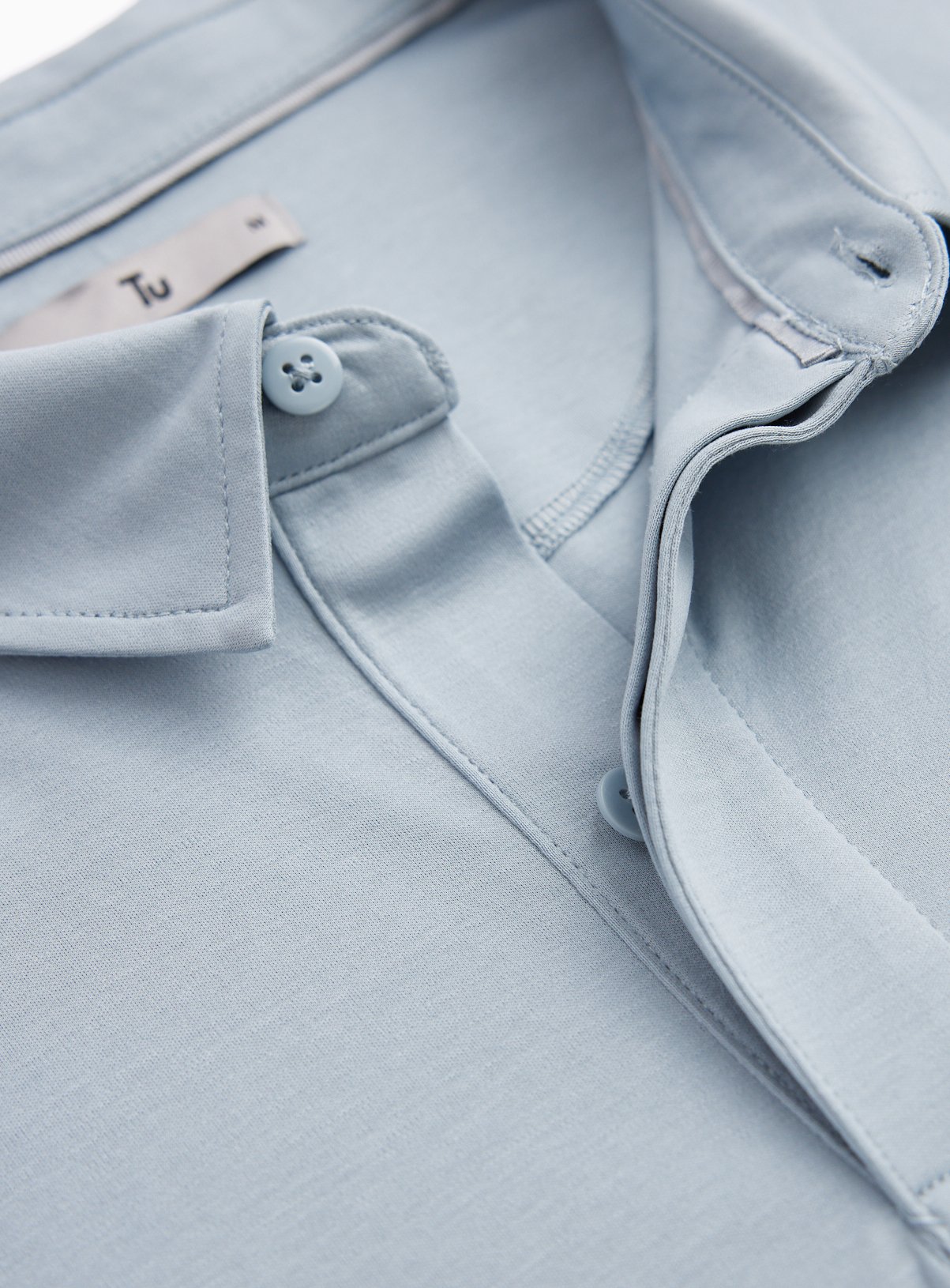 Light Blue Supima Cotton Polo Shirt XXXL - Image 4 thumbnail